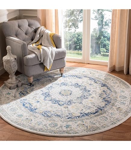 Amazon.com: SAFAVIEH Evoke Collection Area Rug - 9' Round, Ivory